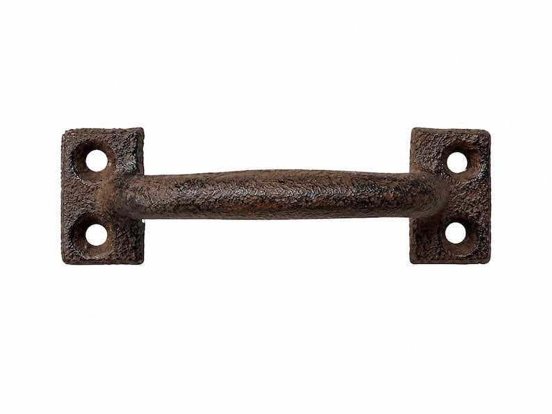 Klein bruin gietijzeren handvat van 9,5 cm, antieke ladeknop, kleine rustieke kastgreep afbeelding 8
