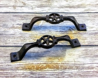 Drawer Pulls Barn Door Kitchen Decor Farmhouse Decor Home Decor Drawer Knobs Rustic Decor Knobs Shabby Chic Vintage Western Texas Star