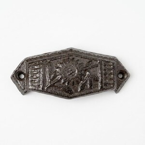 Set of 2 Brown Cast Iron Flower Cup Pulls 4”, Rustic Drawer Pulls, Farmhouse Cabinet Bin Handles
