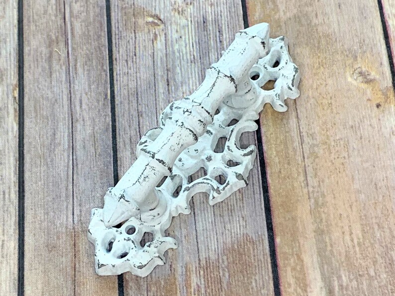cast iron barn door rustic handles farmhouse decor rustic home decor barn door handles barn door hardware vintage antique iron WHITE HANDLES bild 3