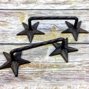 barn door drawer pulls farmhouse decor drawer knobs cabinet knobs door knobs rustic home decor rustic western trunk cast iron texas star