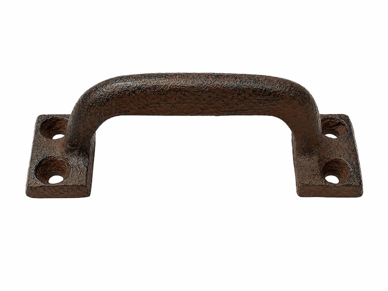 Klein bruin gietijzeren handvat van 9,5 cm, antieke ladeknop, kleine rustieke kastgreep afbeelding 7