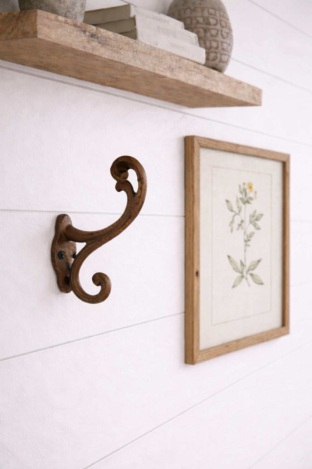 Rustic Cast Iron Wall Hook, Cast Iron Coat Hook, Rustic Farmhouse Wall ...