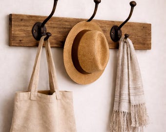 3 coat hooks, wall hooks, coat rack, hooks, hook, rustic, antique, vintage, wall hook, coat hook, cast iron, rustic decor, farmhouse decor