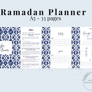 Ramadan Turkish Blue Arabic Planner Printable (A5 - PDF) (33 PAGES)