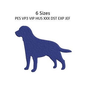Labrador Retriever Embroidery Design Silhouette Dog Pillow Towel Shirt Machine Embroidery Pattern 6 Sizes 4x4 Hoop MULTIPLE FORMATS Download