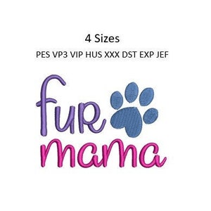 Motif de broderie fourrure maman chien maman motif machine cerceau 4 x 4 téléchargement