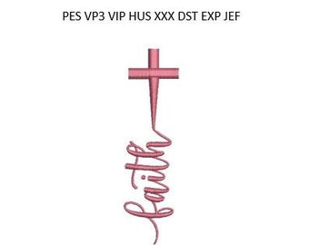 Faith Cross Embroidery Design Shirt Christian Machine Pattern 4x4 Hoop Download