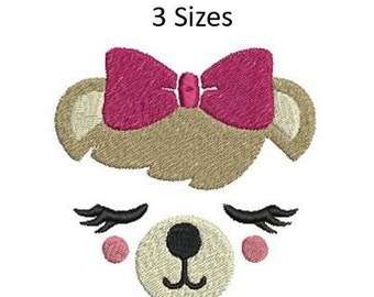 Teddy Bear Embroidery Design Baby Face Machine Pattern 4x4 Hoop Download