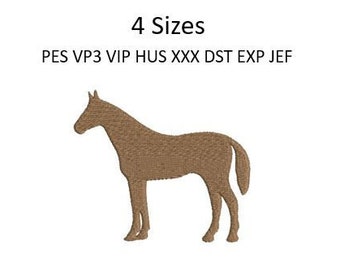 Horse Embroidery Design Silhouette Shirt Machine Pattern 4 Sizes 4x4 Hoop Download