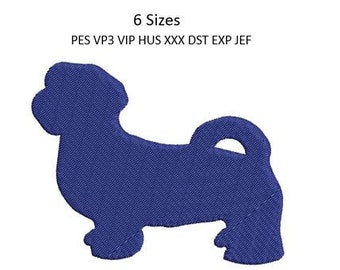 Shih Tzu Embroidery Design Silhouette Towel Dog Machine Pattern 6 Sizes 4x4 Hoop Download