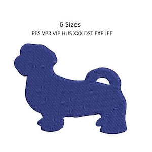 Shih Tzu Embroidery Design Silhouette Towel Dog Machine Embroidery Pattern 6 Sizes 4x4 Hoop MULTIPLE FORMATS Download