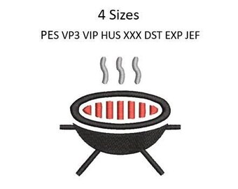 Grill Embroidery Designs Pattern Apron Towel Machine 5 Sizes 4x4 Download