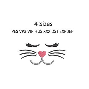 Face Embroidery Design Bunny Cat Pillow Machine Pattern 4 Sizes 4x4 Download