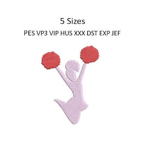 Cheerleader Embroidery Design Cheer Shirt Machine Embroidery Pattern 4x4 Hoop MULTIPLE FORMATS Download