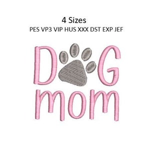 Dog Mom Embroidery Design Dog Towel Blanket Machine Embroidery Pattern 4x4 Hoop MULTIPLE FORMATS Download