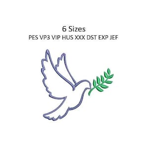 Peace Dove Embroidery Design Memory Pillow Machine Embroidery Pattern 6 Sizes 4x4 Hoop MULTIPLE FORMATS Download