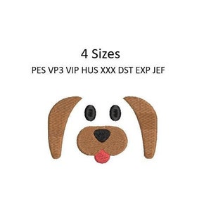 Dog Face Embroidery Design Puppy Machine Embroidery Pattern 4 Sizes 4x4 Hoop MULTIPLE FORMATS Download