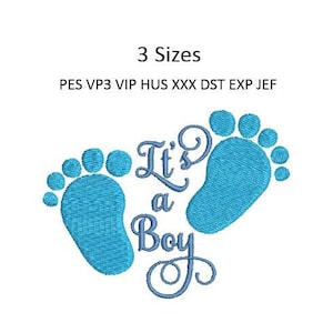 Baby Birth Embroidery Design Boy Feet Footprints Embroidery Design 3 Sizes 4x4 Hoop MULTIPLE FORMATS Download