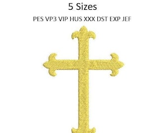 Christian Cross Embroidery Design Mini Crucifix Religious Machine Embroidery Pattern 5 Sizes 4x4 Hoop MULTIPLE FORMATS Download