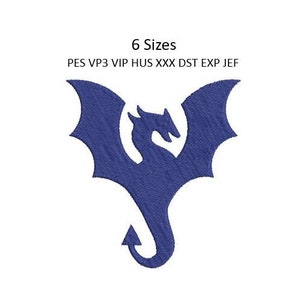 Dragon Embroidery Design Silhouette Towel Machine Embroidery Pattern 6 Sizes 4x4 Hoop MULTIPLE FORMATS Download