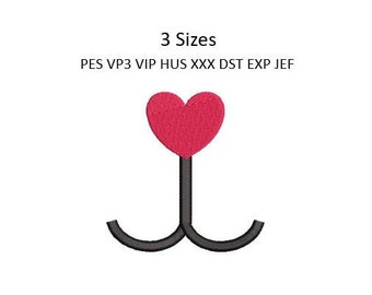 Heart Nose Embroidery Design Animal Teddy Bear Cat Dog Machine Pattern 3 Sizes 4x4 Hoop Download