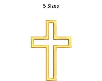 Mini Christian Cross Embroidery Design Easy Cross Crucifix Outline Machine Embroidery Pattern Religious 5 Sizes MULTIPLE FORMATS Download