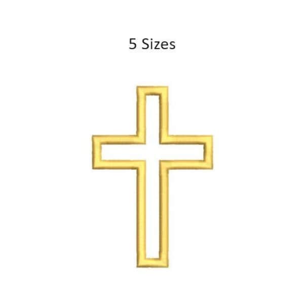 Mini Christian Cross Embroidery Design Easy Cross Crucifix Outline Machine Embroidery Pattern Religious 5 Sizes MULTIPLE FORMATS Download