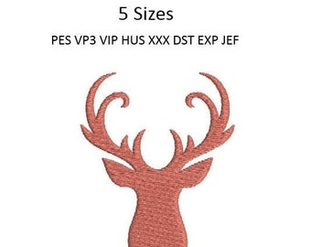 Deer Head Silhouette Embroidery Design Towel Machine Pattern 5 Sizes 4x4 Hoop Download