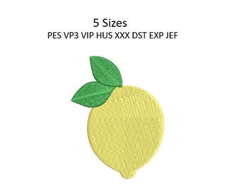 Lemon Embroidery Design Fruit Machine Pattern 5 Sizes 4x4 Hoop Download
