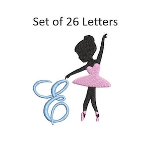Ballet Ballerina Monogram Embroidery Alphabet Font Machine Embroidery Design Pattern Set 4x4 Hoop MULTIPLE FORMATS Download