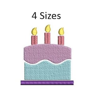 Birthday Embroidery Design Birthday Cake Machine Embroidery Pattern 4 Sizes 4x4 Hoop MULTIPLE FORMATS Download