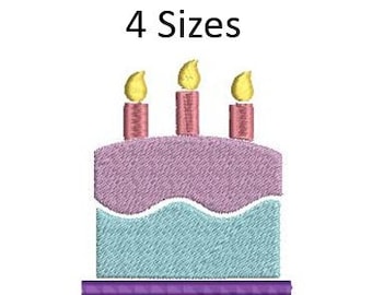 Birthday Embroidery Design Cake Machine Pattern 4 Sizes 4x4 Hoop Download