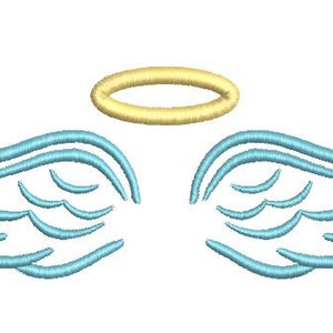 Halo Angel Wings Embroidery Design Baby Embroidery Pattern 7 Sizes ...