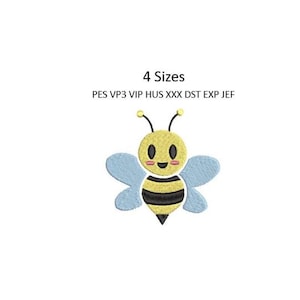 Bumble Bee Embroidery Design Baby Bee Machine Embroidery Pattern 4 Sizes 4x4 Hoop MULTIPLE FORMATS Download