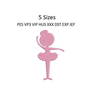Ballerina Embroidery Design Ballet Machine Embroidery Pattern 5 Sizes 4x4 Hoop MULTIPLE FORMATS Download