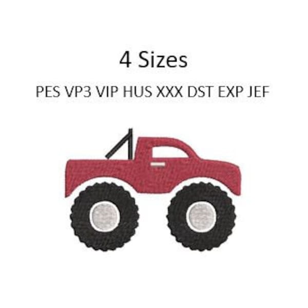 Monster Truck Embroidery Design Baby Boy Big Truck Blanket Embroidery Pattern 4 Sizes 4x4 Hoop MULTIPLE FORMATS Download