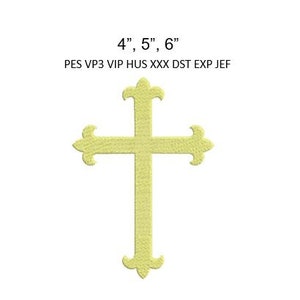 Christian Cross Embroidery Design Crucifix Religious Machine Embroidery Pattern 3 Sizes 4x4 5x7 6x10 Hoop MULTIPLE FORMATS Download