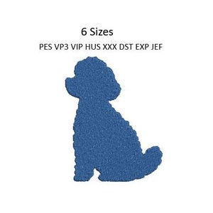 Poodle Puppy Embroidery Design Silhouette Dog Machine Embroidery Pattern 6 Sizes 4x4 Hoop MULTIPLE FORMATS Download