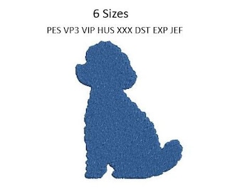 Poodle Puppy Embroidery Design Silhouette Dog Machine Pattern 6 Sizes 4x4 Download