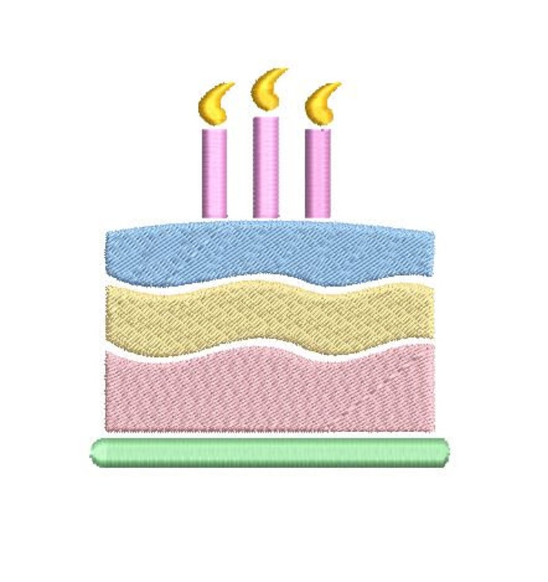 Birthday Cake Embroidery Design Machine Embroidery Pattern 5 Etsy