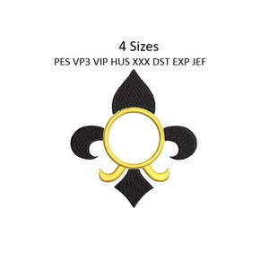 Fleur De Lis Embroidery Design Monogram Shirt Machine Pattern 4 Sizes 4x4 Hoop Download