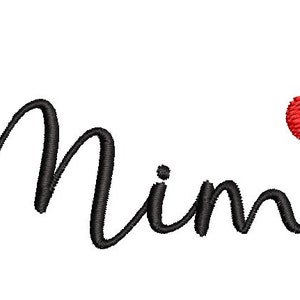 Mimi Heart Embroidery Design Heart Hat Shirt Script Machine Embroidery ...