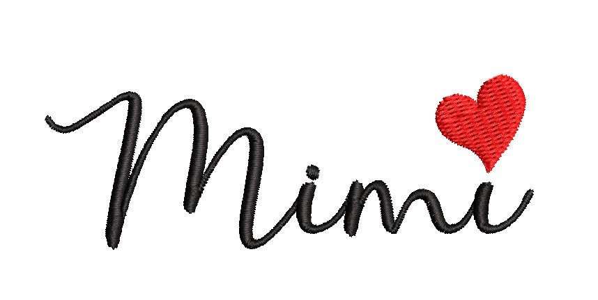 Mimi Heart Embroidery Design Heart Hat Script Machine - Etsy