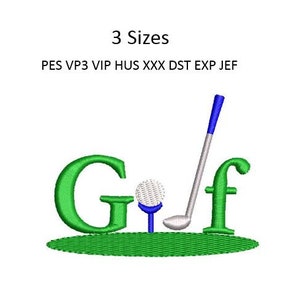 Golf Embroidery Design Golf Ball Putter Machine Embroidery Pattern 3 Sizes 4x4 Hoop MULTIPLE FORMATS Download