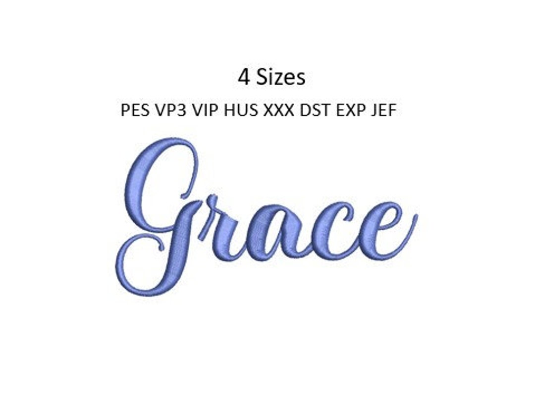 Grace Script Embroidery Design Towel Christian Machine Pattern 4 Sizes ...