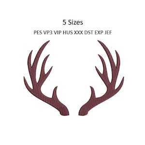 Deer Horns Antlers Embroidery Design Machine Embroidery Pattern 5 Sizes 4x4 Hoop MULTIPLE FORMATS Download