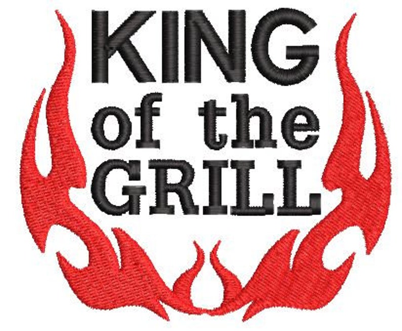 King of the grill embroidery design dad apron machine  etsy