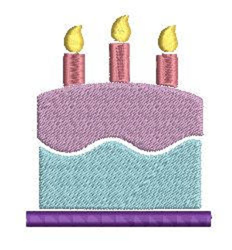 Birthday Embroidery Design Birthday Cake Machine Embroidery Etsy