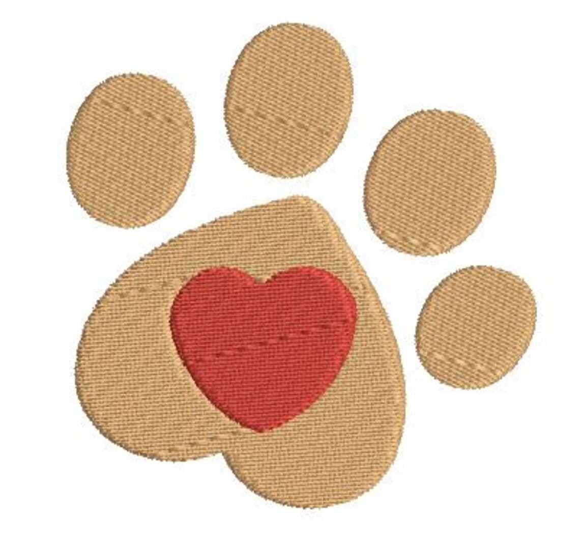 Paw print heart jessecmault design dog cat pawprint machine  etsy